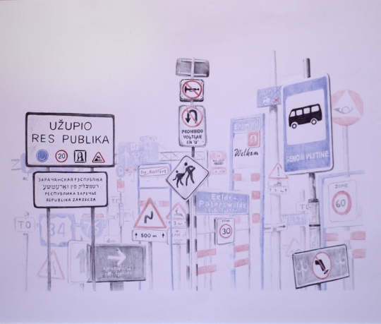 Autostop 4: Perdido – Bolígrafo sobre papelr – 65 x 50 cm. – 2012Bolígraf sobre paper - 65 x 50 cm. - 2012